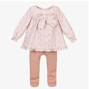 Pink FLORAL COTTON DRESS SET